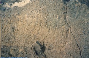 Fred scratched on cave wall