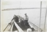 Walter and Doris Robinson aboard their boat 'Emily' with daughter Dorothy Walter and Doris with daughter Dorothy