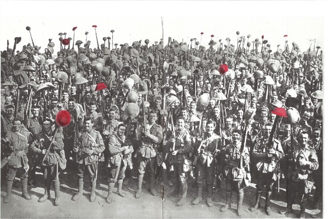 AIF Second Division Three Cheers for the King is the caption noted for this photo